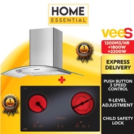 VEES 1200 m3/h DH-01TG Cooker Hood + (18000W + 2000W) HL-400 Schott Ceran Delicooker Electric Cooker
