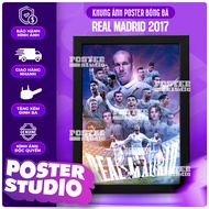 REAL MADRID 2017 - 2018 poster photo frame includes 2 sizes for A5 tabletop (18cm x 24cm), A4 wall h