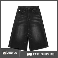 JINYUG Hot Sale Cổ Điển Y2K Baggy Denim Quần Short Quần Chân Rộng Cho Phụ Nữ Và Nam Giới Thời Trang 