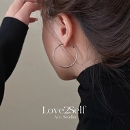 Love2Self E017 Hypoallergenic Stainless Steel Classic Hoop Earrings For Women 3-6cm Non Tarnish Vint