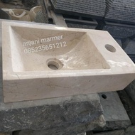 wastafel batu alam marmer kotak minimalis