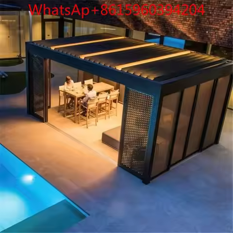 Outdoor intelligent electric leisure sunshade aluminum alloy pavilion canopy European garden villa c