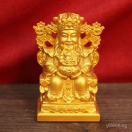 Authentic Wealth God Home Decoration Gold-Plated Copper Statue Buddha Statue Wealth God Feng Shui Co