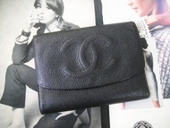 【老時光 OLD-TIME】早期二手老包法國製CHANEL香奈兒中皮夾