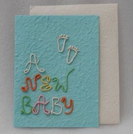 การ์ดอวยพร เด็กแรกเกิด diy แฮนด์เมด ของขวัญ วันเกิด (ขนาด L) Handmade A New Baby Mulberry Paper Card (Size L)