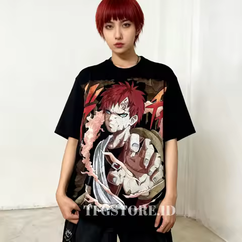 2025 New Anime Naruto Gaara Hyuga Hinata Uzumaki Naruto T-shirt Fashion Short Sleeve Summer Men and 