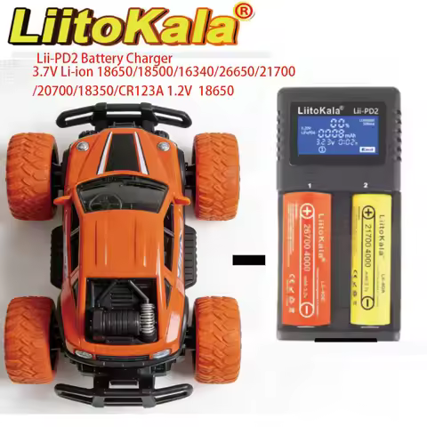 LiitoKala Lii-PD2 3.7V Li-ion 18650/18500/16340/26650/21700 /20700/18350/CR123A 1.2V 18650 Battery C