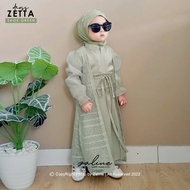 Dress Gaun Pesta Outfit Kondangan Anak Perempuan Sage Green Mewah Elegan Bayi Remaja Anak Tanggung