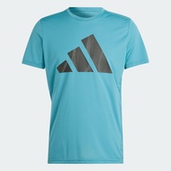 adidas วิ่ง เสื้อยืด Brand Love ผู้ชาย สีเทอร์คอยส์ IL2204