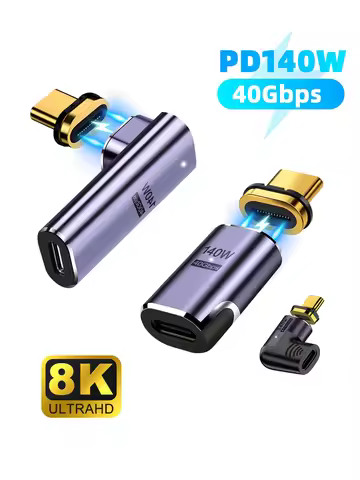 Adapter Magnetic Type-C 140W USB4.0 40Gbps Thunderbolt3 Magnetic Type-C OTG USB C To USB-C Fast Char