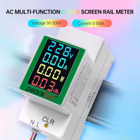 PZEM-008 AC Digital Multifunction Rail Meter Voltmeter Ammeter AC50-300V 100A Suitable for electroni