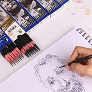 BLISS 12Pcs Sketch Pencils Art Student Black Pencils 3B 4B 5B 6B 12B 14B Hard Charcoal Art Stationer