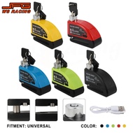 Motorcycle Bicycle Lock Alarm Safety Protection Padlock Disc Aluminum Anti-Theft Reminder Rope Lock 