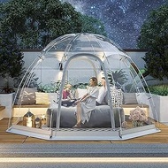 Portable Pvc bubble tent, 380CM outdoor transparent tent, waterproof, pop-up star tent, folding bubble tent, octagonal bracket support, door curtain retractable 3.8 * 3.8M
