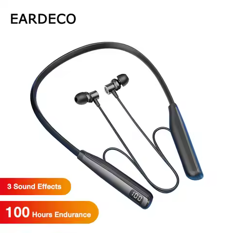 EARDECO 100 Hours Playback Bluetooth Headphone Sport Wireless Headphones Earphones Neckband Bass Ste