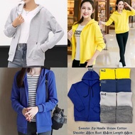 Casual Sweater Zip Cotton Unisex Fashion Jacket Unisex Ready Stock Borong Murah Baju Murah