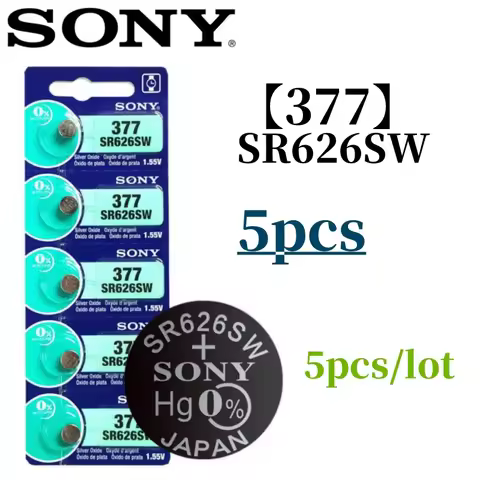 5pcs Original For SONY AG4 377 Battery SR626SW SR626 177 376 626A LR66 Silver oxide batteries For Wa