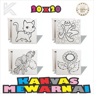 Kanvas Lukis Sketsa 20x20 cm / Kanvas Lukis Mewarnai 20x20 cm