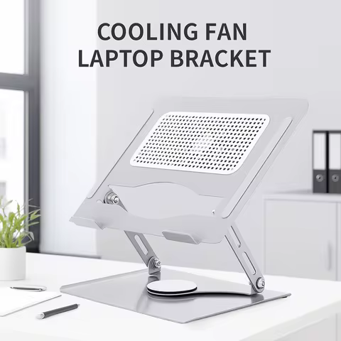360 ° Rotatable Cooling Fan Laptop Bracket Foldable Adjustable Notebook Cooler Base Stand Cooling Po