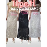 Z037 - HYEJI long glitter skirt long glitter sequin crystal shiny skirt