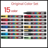 (no Box) uni Posca 15 Paint Marker Pen - Medium Point - Set of 15 (PC-5M15C) Assorted PC-5M15C PC5M1