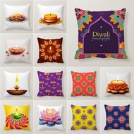 Deepavali Diwali Festival Hinduism Short plush material pillowcase soft cushion cover 45*45cm