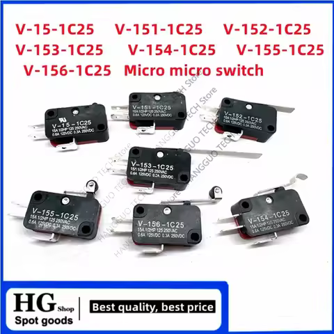 10PCS Microswitch Stroke Limit Switch V-15-1C25 V-151-1C25 V-152-1C25 V-153-1C25 V-155-1C25 V-156-1C