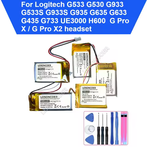 For Logitech G533 G530 G933 G533S G933S G935 G635 G633 G435 G733 UE3000 H600 G Pro X 2 Headset Batte