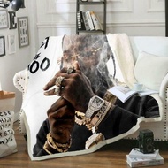 Rapper pop smok3d Print Fleece Blanket for beads bedspread Sherpa blanket