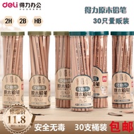 Free Shipping Deli Stationery 30 Pcs Log Pencil Wooden Triangle Hexagonal Pen Holder Log Barrel 2BHB