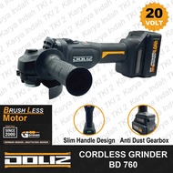 CORDLESS Angle Grinder Brushless DOLIZ BD760 Mesin Gerinda 4 Inch Baterai 20 Volt