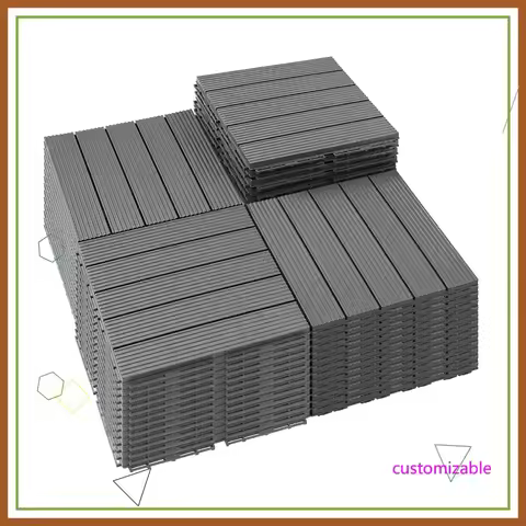 54 PCS Plastic Interlocking Patio Deck Tiles 12x12 Inch Anti-Slip Waterproof Outdoor Flooring for Ba