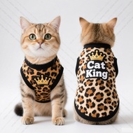 2025 Pet Cat Clothing Cat Vest Summer Cool Clothing Features "Cat King" Leopard Pattern Exclusive fo