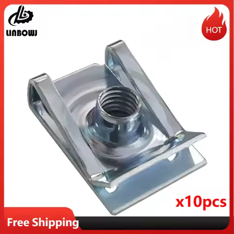10pcs M4 M5 M6 M8 U Type Clips with Thread 4mm 5mm 6mm 8mm Reed Nuts for Car Motorcycle Scooter ATV 