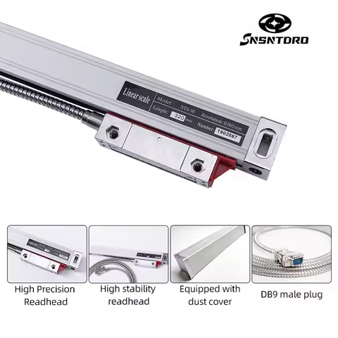 High Precision Slim Linear Glass Scale 1um 5V TTL 50 100 150 200 250 300 350 400 Optical Encoder Gra