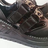 Thick-Soled Velcro Double Buckle Gothic Platform Shoes - Women's