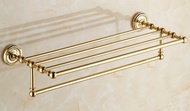 Bathroom Bath Towel Rack Gold Color Brass Luxury Wall Mounted Towel Rail Holder Toilet Bar Towel Rack zba601 r