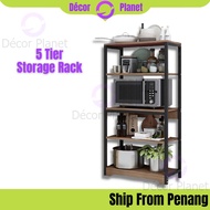 Multipurpose Rack Book Shelf Rak Buku Rak Dapur Serbaguna Kitchen Storage Rack Oven Rack Organizer 5 Tier 置物架多層收納架