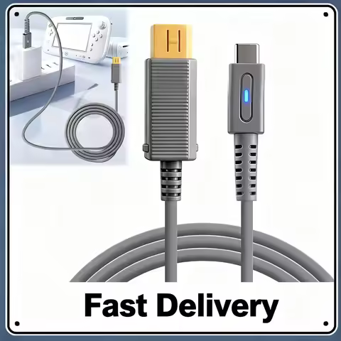 Type C 45W PD Charging Cable For Wii U Console USB C Power Supply Cord for nintendo Wii U Charge Gam