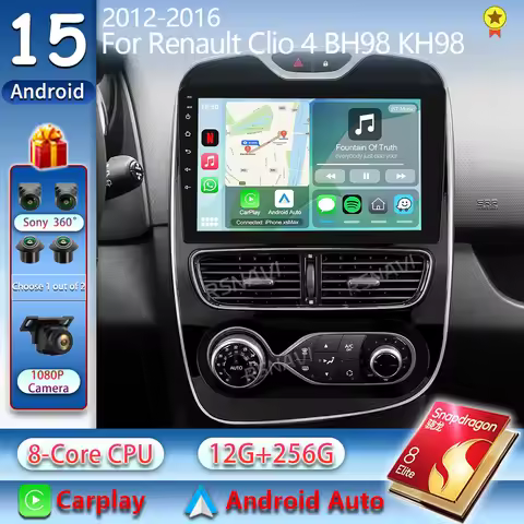 Android 15 For Renault Clio 4 BH98 KH98 2012 -2016 2K QLED Android Car Radio Multimedia Video Player