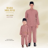 L1001 Baju melayu moden dusty pink cekak musang dan teluk belanga dewasa dan kanak-kanak