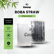 Boba Straw Individual Wrapped 27 CM (100 pcs) Milktea Straw / Sago Straw/ Pearl Straw/ 1L straw 27cm