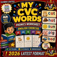 [CHEAPEST IN SHOPEE] My CVC Words Phonics Worksheet 2026 English Exercise Kindergarten Tadika PDF