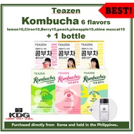 TEAZEN Kombucha Mix 60stick + bottle(Lemon10, Berry10,peach10, Shain10, Ctron10, Pineapple10)