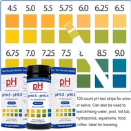pH Test Strips 4.5-9 100 Strips Universal Litmus Paper pH Test Strips for Urine & Saliva Testing & W