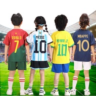 【Uhome】Kids Soccer Jersey Set 2022 World Cup Argentina Messi / Brazil Neymar / France Mbappe / Portu