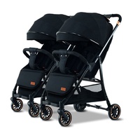Twin Stroller for Two People, Portable and Reclinable, Foldable, High Landscape, One-Click Car Collection, Baby Stroller