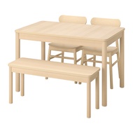RÖNNINGE/RÖNNINGE 餐桌椅組, 樺木/樺木, 118/173 公分