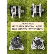 NISSAN ALMERA 1.0T N18 120A 1PIN 7PK C/PL NEW ALTERNATOR (A5TE0781ZT/23100-5RJ0A)