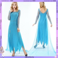 Hot Blue Bling Frozen Elsa Queen Adult Women Party Costume Elsa Dresses